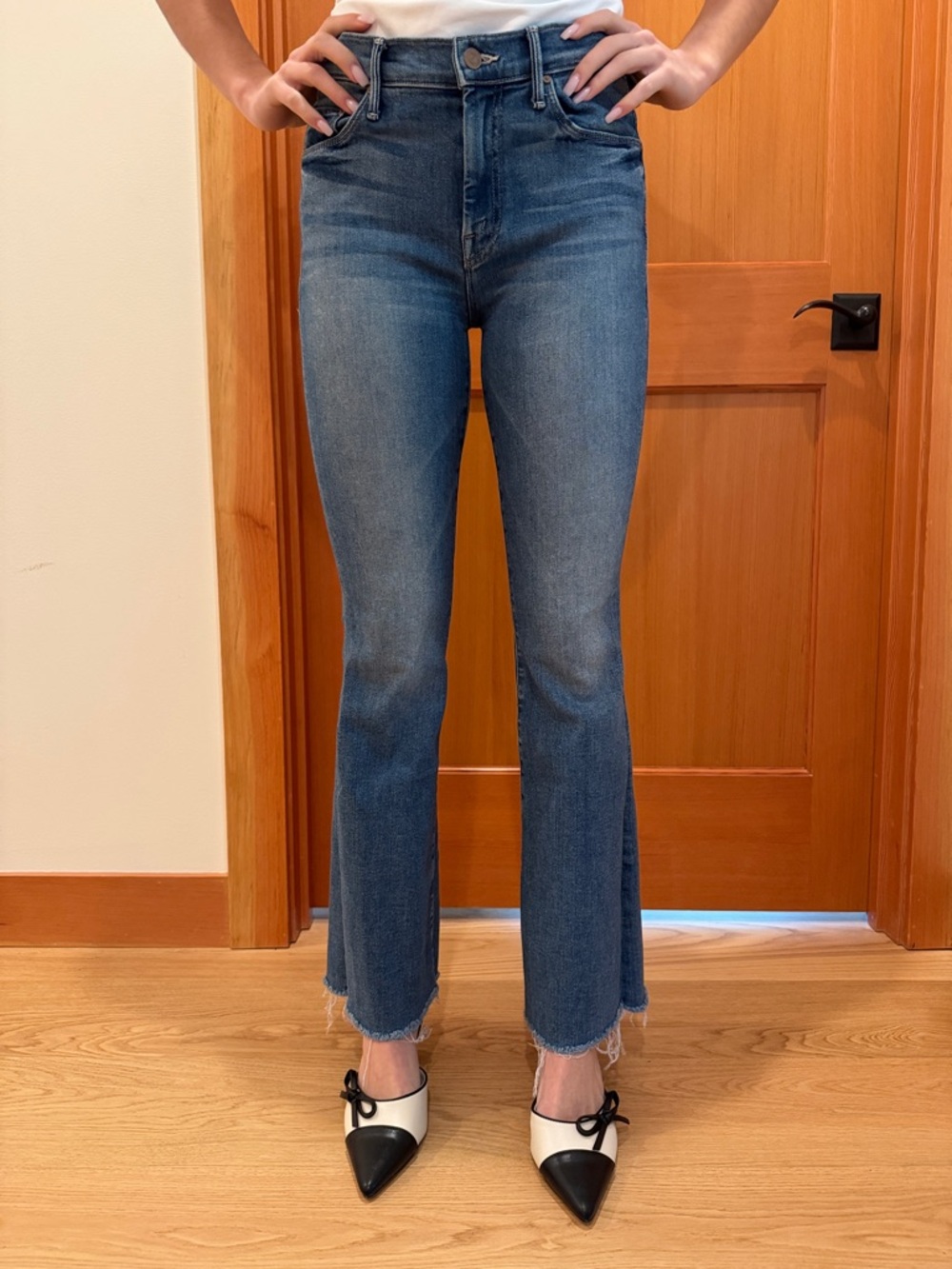 MOTHER High-Rise Blue Women’s Jeans with Raw Hem